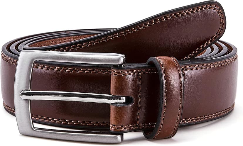 MILORDE Men's Genuine Leather Dress Belt, Handmade, 100% Cow Leather, Fashion & Classic Designs for Work Business and Casual