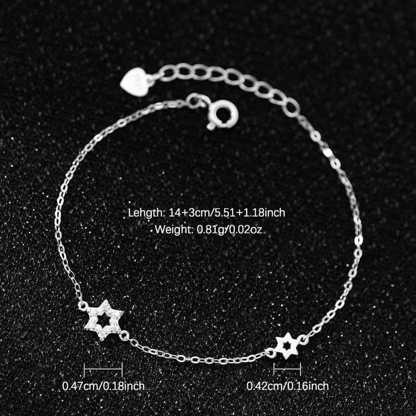 LOVECOM 925 Sterling Silver Star/Heart/Flower/Butterfly Bracelets for Women B0DQ93M6G7