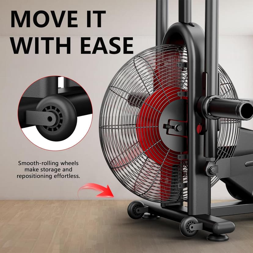 Air Bike, Wenoker Exercise Bike Air Resistance Stationary Bike for Home, Indoor Bike with Dual Action Handlebars, APP Connection Customizable Monitor