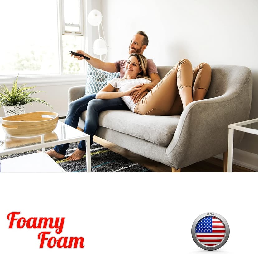 FOAMYFOAM High Density 4 inch Thick, 24 inch Wide, 24 inch Long Upholstery Foam, Cushion Replacement