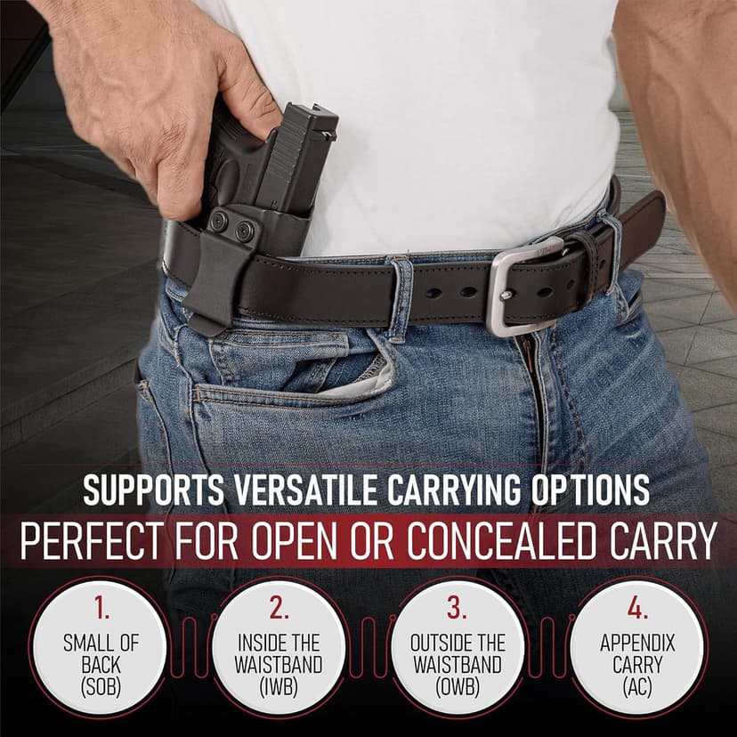 VICI Tactical Men's Steel Core Leather Gun Belt for Concealed Carry