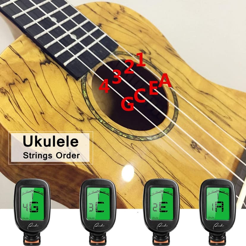 Ranch Guitar Tuner Clip On for Acoustic/Electric Guitar, Ukulele, Violin, Bass, Banjo - Fast & Accurate Chromatic Tuner with Noise Immunity Durable String Instrument Tuners - Classic Black