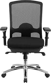 Flash Furniture HERCULES Series 24/7 Intensive Use Big & Tall 350 lb. Rated Black Mesh Multifunction Swivel Ergonomic Office Chair