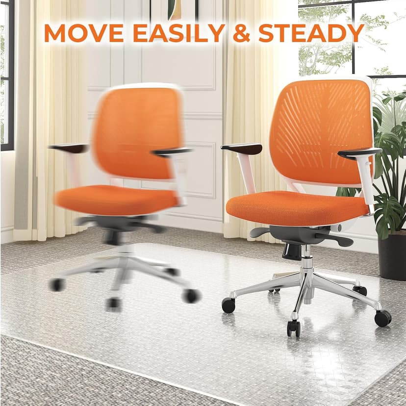 Office Chair Mat for Carpeted Floors, 48" x 30" Desk Chair Mat for Rolling Chairs on Low Pile Carpets, Easy Glide Floor Mat for Home, Gaming