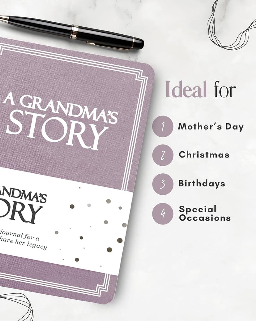 Grandma's Life Story Journal (Hardcover): A Meaningful Keepsake for Grandma to Share Her Journey & Memories, Book Includes 250+ Prompt Questions, Sentimental Gift for Mother's Day, Birthday, Christmas