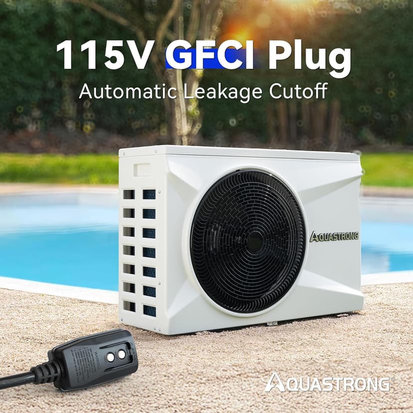 AQUASTRONG Inverter Swimming Pool Heat Pump,Pool Heater for Above Ground and Inground Pool Heating and Cooling Pool Heater, Smart WiFi Control Pools Up to, 9000 Gallons