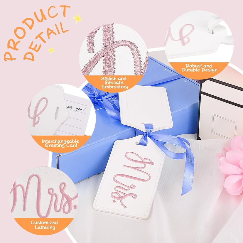 Bridal Shower, Engagement & Wedding Gifts – Personalized Registry Essentials for Just Married Newlyweds Chelmon Mr and Mrs Tags for Couples, Bride Groom Honeymoon Travel Gifts B07SSFDVMZ