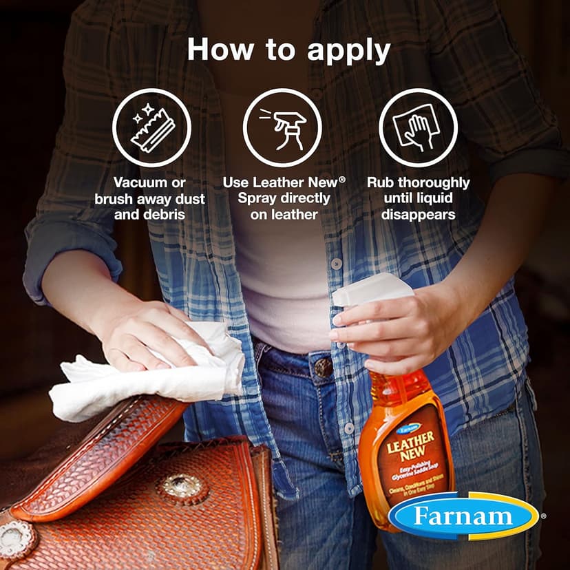 Farnam Leather New Easy-Polishing Glycerine Saddle Soap and Leather Saddle Cleaner, Protects and Preserves Leather, Cleans, Conditions and Polishes, 16 Oz.