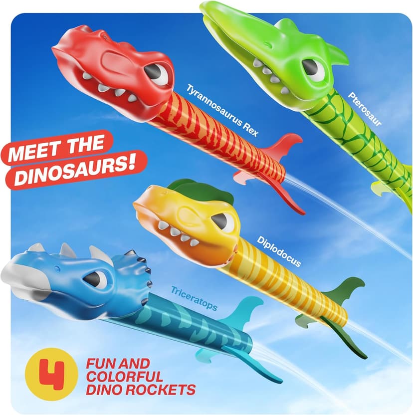 Ninja Blast Dinosaur Toy Rocket Launcher for Kids Toys for Kids 3-5 5-7 4-6 - Outdoor Toys for Kid Ages 4-8 - 3 4 Year Old Boy Birthday Gift - Gifts for Boys Age 3 4 5 6 Years Toy for Toddlers