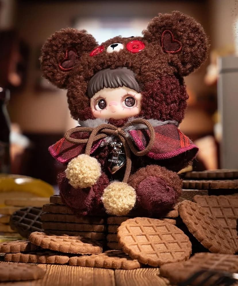 CALEMBOU Plush Blind Box Pendant, Kawaii Maymei Tiny Bear Cookie Series Stuffed Blind Box Keychain, Kawaii Mystery Vinyl Plush Bag Charms Collectible for Birthday Christmas B0FZ94D196