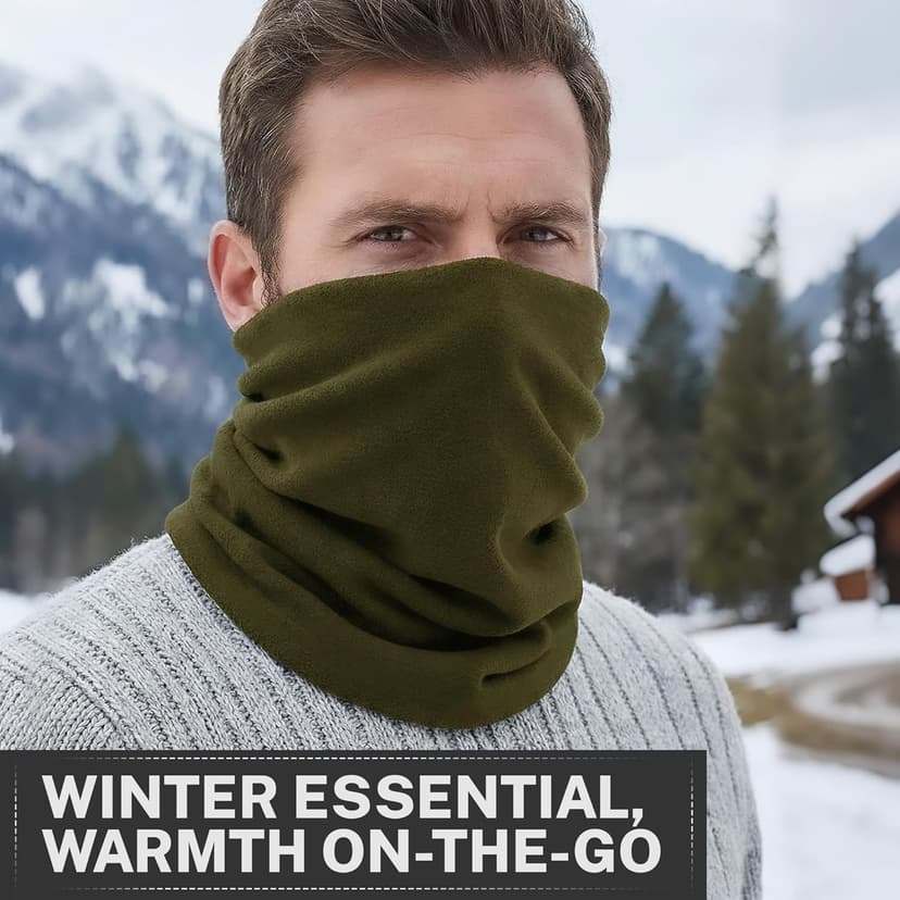 GXCROR Winter Neck Warmer, Reversible Fleece Gaiter Scarf, Windproof Face Mask for Men & Women