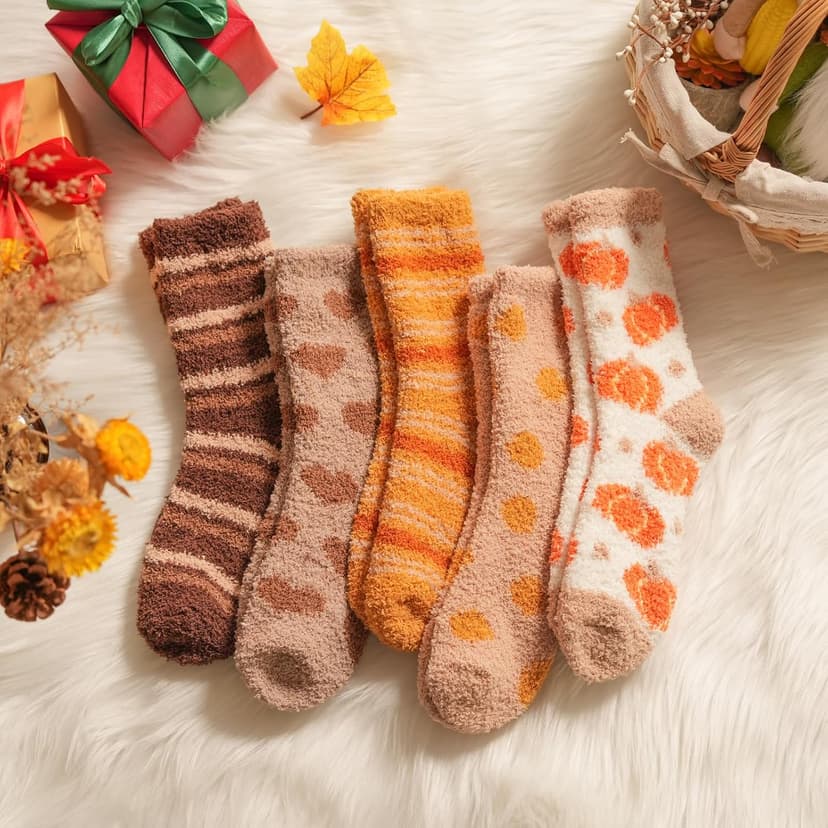 Soft Thick Plush Warm Socks, Christmas Winter Gifts for Ladies,Comfortable Indoor Home Socks, Sleep Slipper Socks Fuzzy Socks for Women Fluffy Cozy Slipper Socks Fall Halloween Socks Gifts B0DKF8CRWW