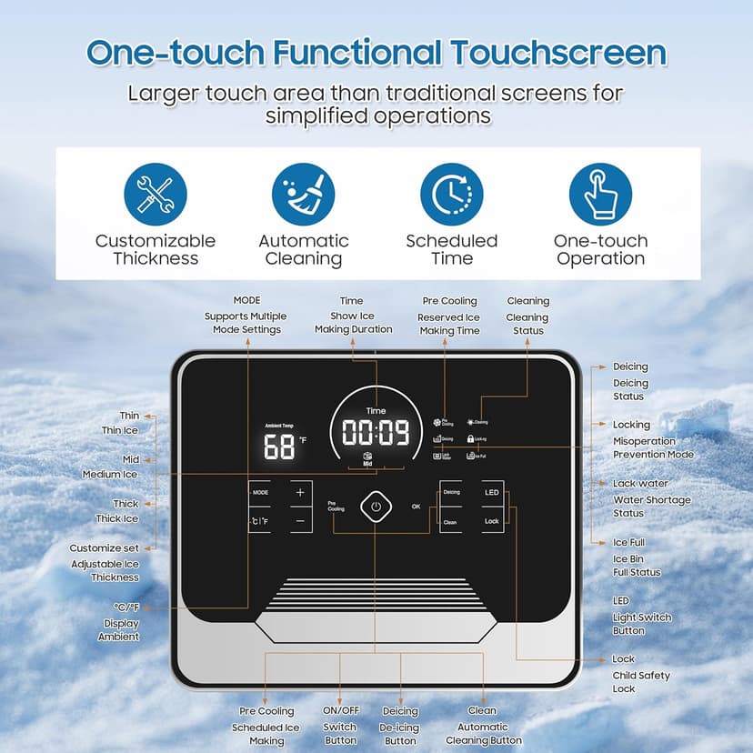 Commercial Ice Maker Machine 700 Lbs/24H Industrial Ice Maker Machine Commercial Ice Machine with 400Lbs Storage, Ice Ready in 5-12 min, Stainless Steel Ice Maker for Bar Cafe Business Restaurant