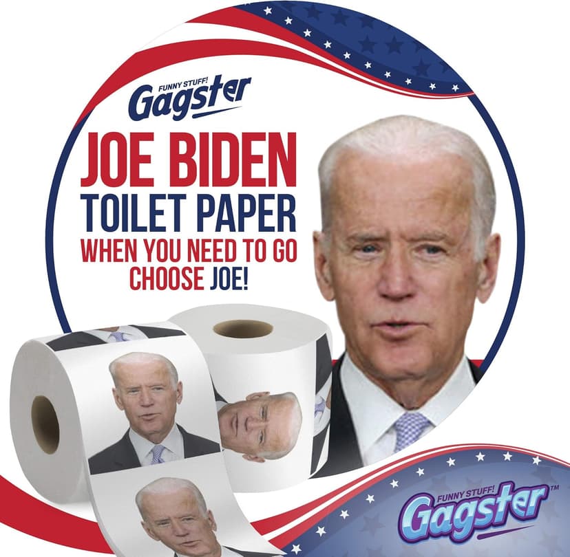 Joe Biden Funny Political Toilet Paper Roll by Gagster - TP Prank Democrat & Republican Election Party Joke Gifts,White Elephant Gift Exchange, Secret Santa, Make your Butt Laugh