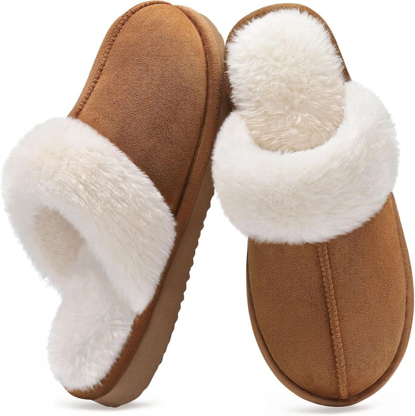 Litfun Women's Fuzzy Memory Foam Slippers Fluffy Winter House Shoes Indoor and Outdoor