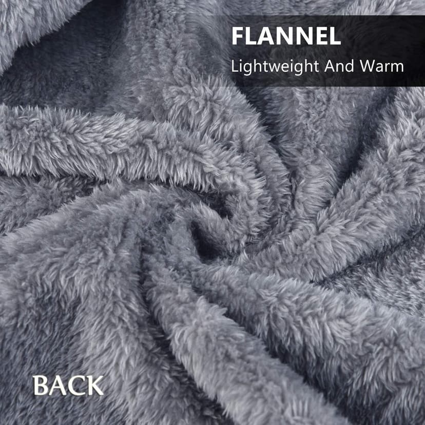 forestfish Fleece Wearable Blanket Oversized, Comfy Lightweight Lap Blanket Poncho Throw With Buttons, 63“x 55” (Grey-white, Medium(55”x39”)) B07Y87KBYS