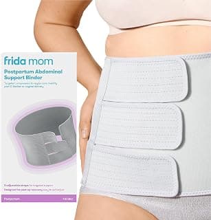 Adjustable Compression Wrap, After Birth Brace, Abdominal Support Band, 9 Inch High, Breathable Frida Mom Belly Binder for Natural & C-Section Postpartum Recovery, 9" High B09QRHY95G