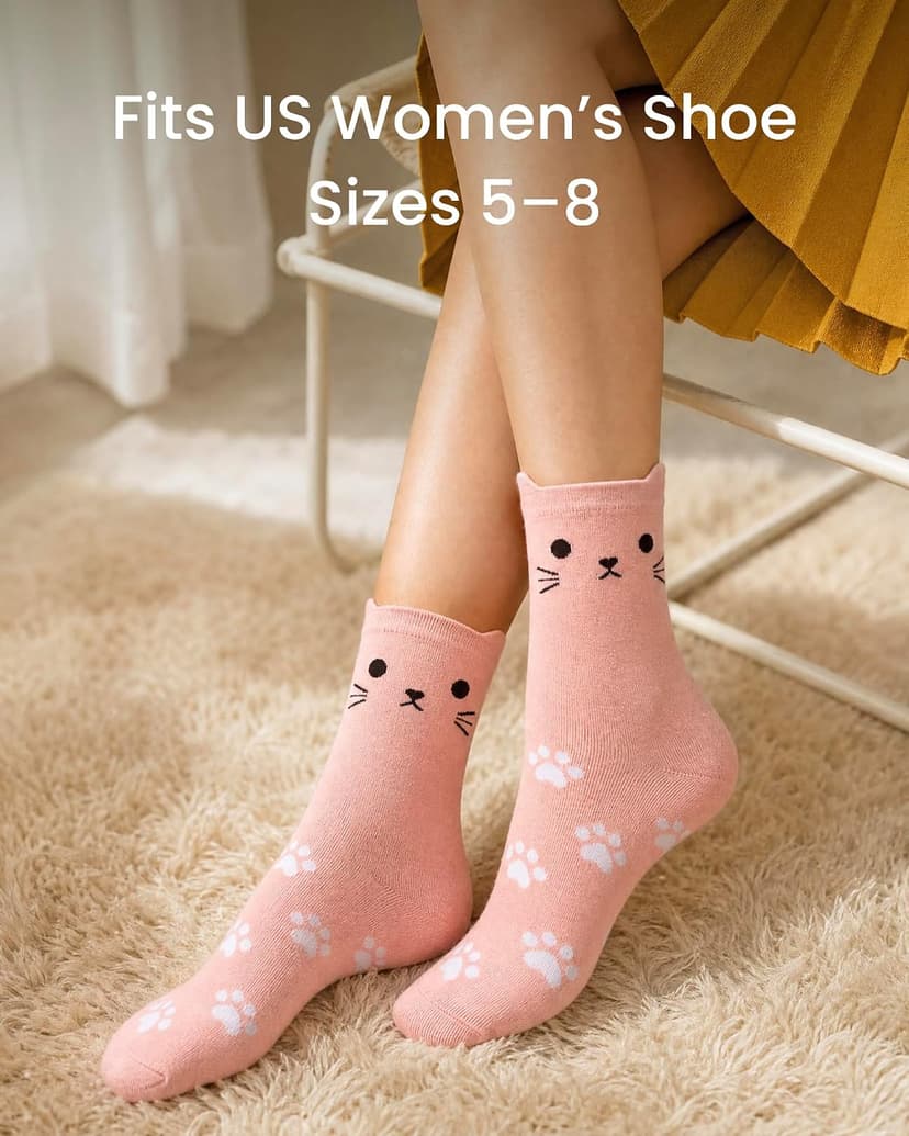 Jeasona Women's Cat Socks Cat Gifts Cute Animal Socks Dog Owl Gifts for Women