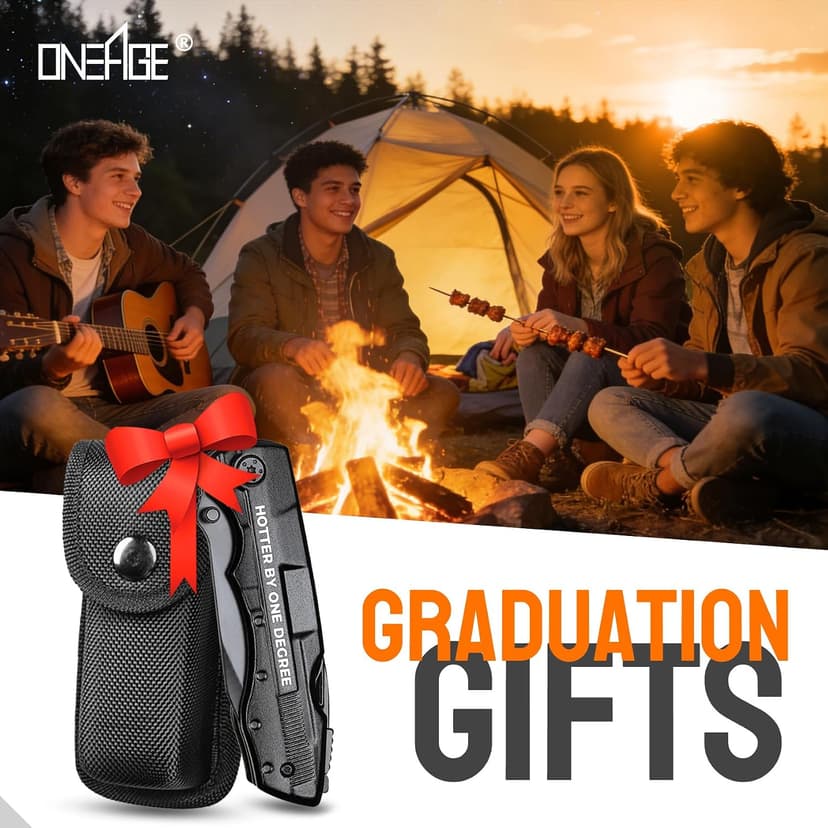 Graduation for Him Gifts, “HOTTER BY ONE DEGREE” Multitool Knife, Practical College Graduation Decorations 2026, Masters Degree Grad Gifts, Gift for Son Graduate Students Camping, Hiking, Fishing B0GL3J9STK