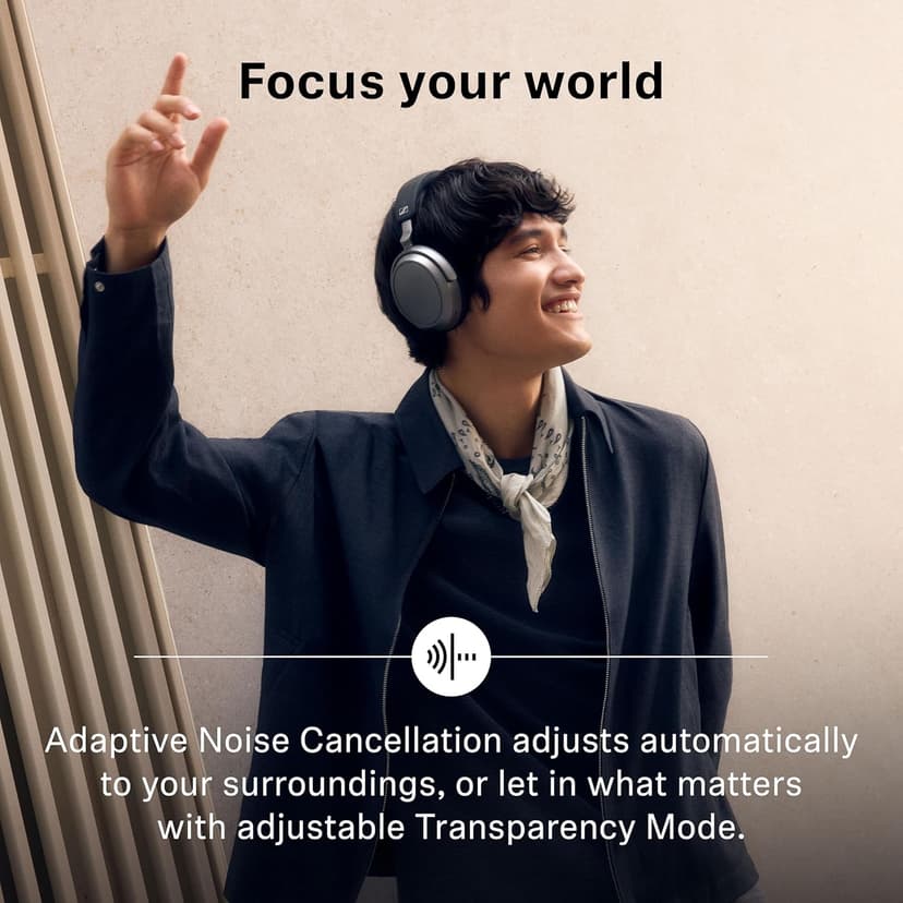 Sennheiser MOMENTUM 4 Wireless Noise Cancelling Headphones - Bluetooth Headset for Crystal-Clear Calls, Adaptive Noise Cancellation, Over-Ear Headphones, 60h Battery Life, Folding Design, Black/Copper