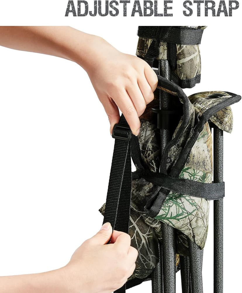 PORTAL Extra Large Quick Folding Tripod Stool with Backrest Fishing Camping Chair with Carry Strap