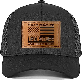 Gifts for Dad, Men,Him, Husband, Grandpa - Dad Gifts for Christmas Hat - Ideas Birthday 40th 50th 60th 70th 80th - I Fix Stuff Trucker Hat Black