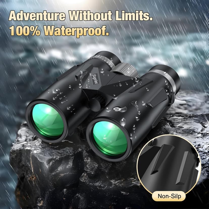 12x42 HD Binoculars for Adults with Phone Adapter, Tripod & Tripod Adapter - BAK4 Prism, FMC Lens, Waterproof & Fogproof, High Powered Scope for Bird Watching, Hunting, Hiking, Travel