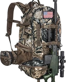YVLEEN Hunting Backpack, Durable Camo Hunting Packs for Men, Large Capacity Hunting Day Pack for Rifle Bow Gun