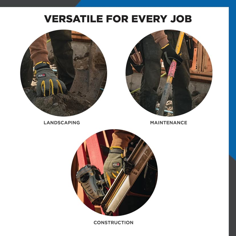 Wells Lamont FX3 Insulated Synthetic Leather Winter Work Gloves for Men – Warm 3M Thinsulate, Fleece-Lined, Touchscreen – Water-Resistant, Reinforced Palm, Adjustable Wrist – Green, Large (7794L)