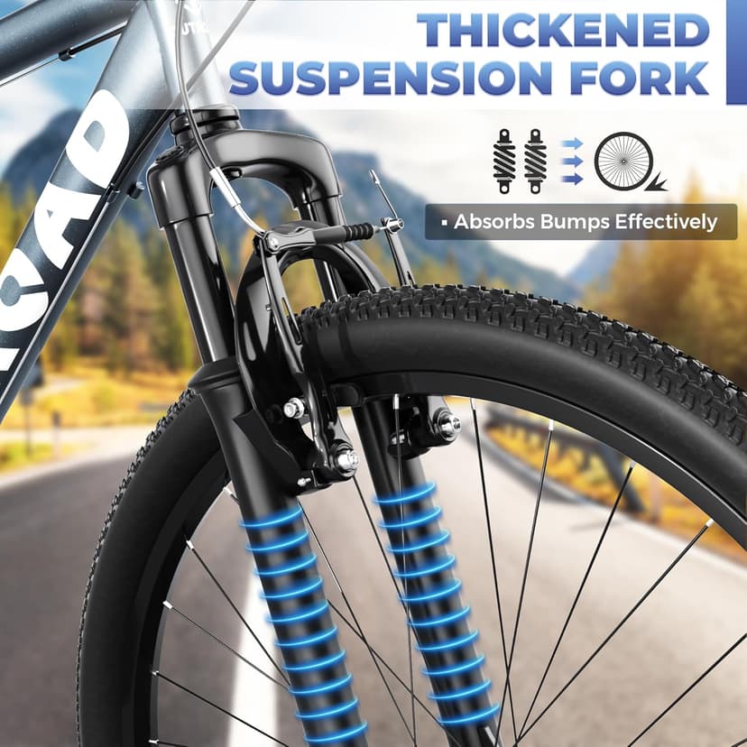 26 inch Mountain Bike 7/21 Speeds Lightweight Cycling Bicycles, Dual Disc/V Brake,Bicycle for Men and Women, Adult Bike, Road Bike