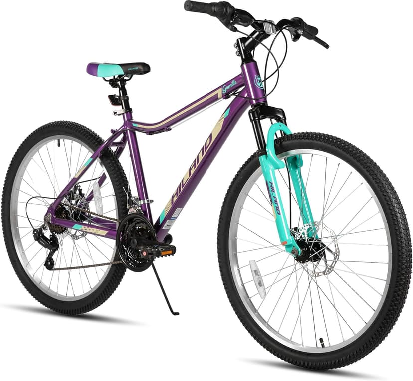 HILAND 20 Inch 26 Inch Mountain Bike for Women Girl, Lock-Out Suspension Fork, Aluminum Frame, Adult Ladies Mens MTB Bicycle