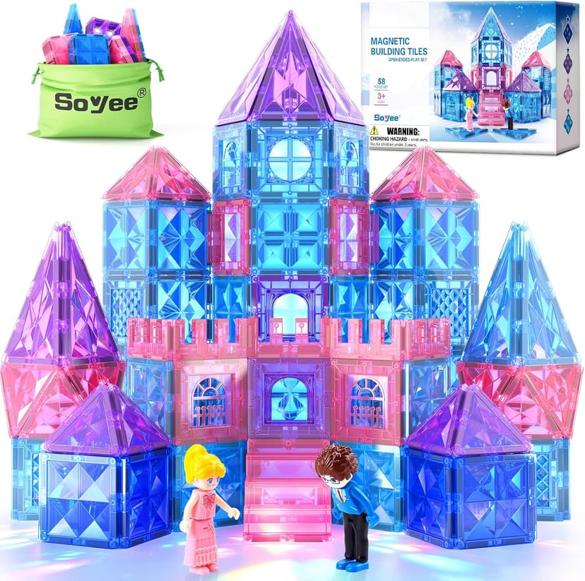 Soyee Diamond Magnetic Building Blocks - Princess Toys for 3-8 Year Old Girls & Boys - 3 4 5 6 Year Old Girl Birthday Xmas Present
