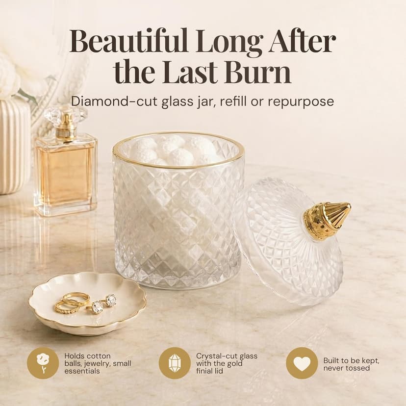 Decorative Soy Candles Birthday Gifts for Women, Elegant Glass Jar, 14.8oz, 80Hr Long Lasting Burn, Luxury Candles for Women VIONAMI Queen of The Night Rare Flower Fragrance Luxury Scented Candle Gift B0FBMNBQ3D