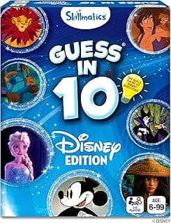 Skillmatics Guess in 10 Disney, Card Game for Girls, Boys, Kids, Teens, Adults Who Love Cinderella, Mickey Mouse, Moana, Travel Toy, Screen-Free Fun, Gifts for Ages 6, 7, 8, 9 and Up