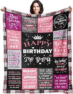 Birthday Decorations for Women, Gift for Women Birthday Unique, Happy Birthday Gift for Her, Mom, Wife, Daughter, Sister Birthday Gifts for Women, Happy Birthday Blanket for Women 50" x 60" B0DC72Z6S7