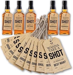 wedding groomsmen gifts, take shot tags Groomsmen Proposal Gift, 8 Will You Be My Groomsman Cards, 2 Best Man Card B0D6GL9WCH