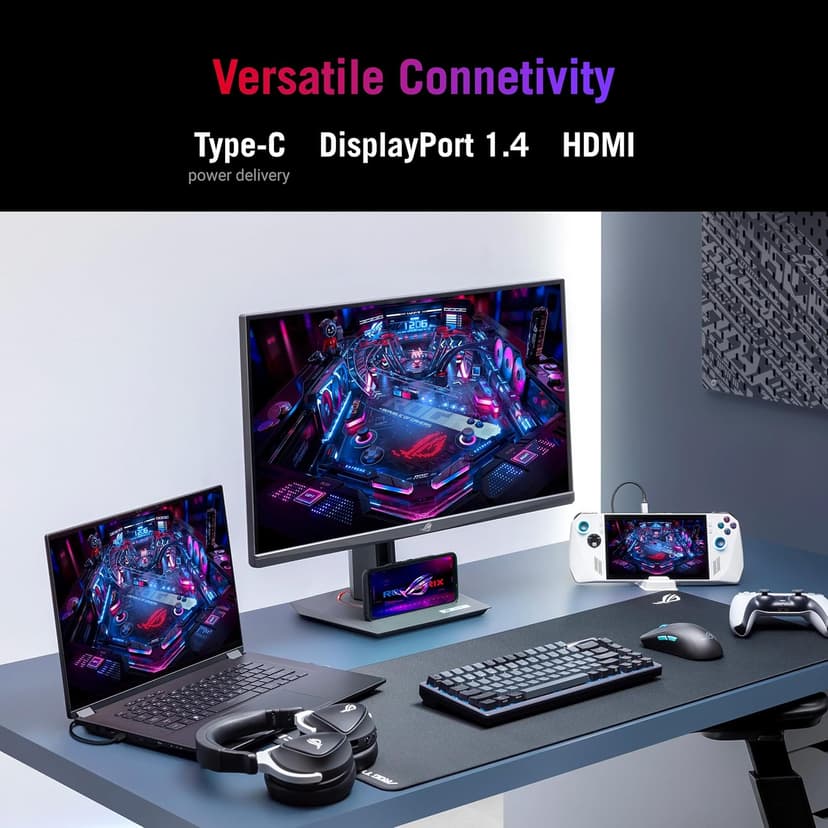 ASUS ROG Strix 27” QHD (2560x1440) HDR400 USB-C Gaming Monitor (XG27ACS), 180Hz,1ms, Fast IPS, 133% sRGB, Extreme Low Motion Blur Sync, G-Sync Compatible, DisplayWidget, Tripod Socket, 3 Year Warranty