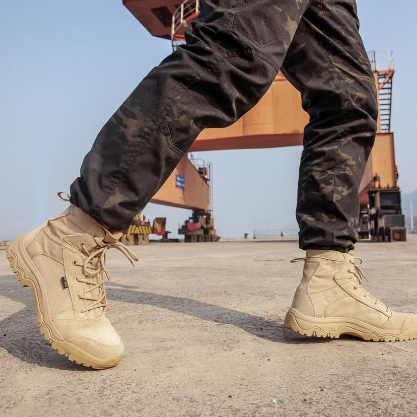 FREE SOLDIER Men's Tactical Hiking Boots Lightweight Comfortable Combat Work Boots 6 Inches