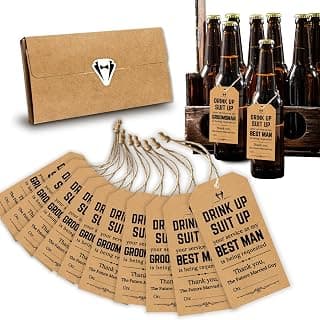 10 tags total, will you be my groomsman ask, best man proposal, wedding party gift, pairs with a gift box STOFINITY Groomsmen Proposal Tags, 8 Groomsman and 2 Best Man Cards B0DJX3NVT5