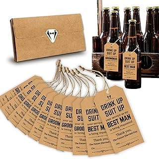 10 tags total, will you be my groomsman ask, best man proposal, wedding party gift, pairs with a gift box STOFINITY Groomsmen Proposal Tags, 8 Groomsman and 2 Best Man Cards B0DJX3NVT5