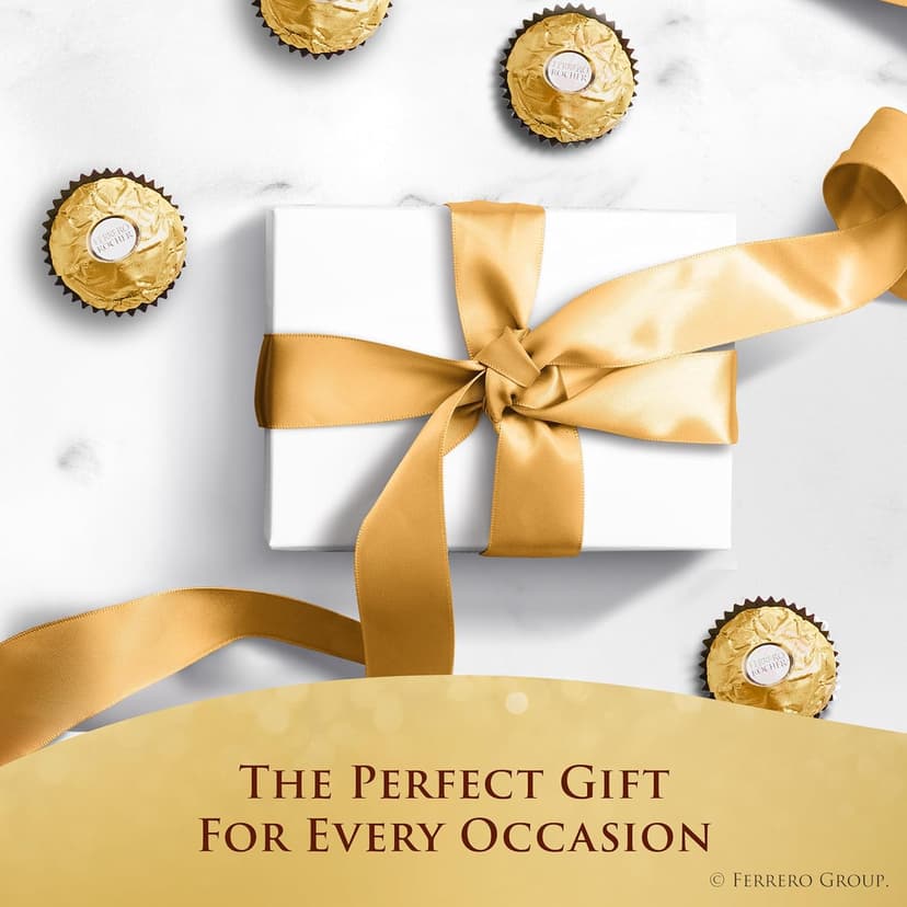 Individually wrapped hazelnut chocolate, gourmet chocolate candy for gifting a sweet treat or snacking Ferrero Rocher Chocolate Candy, Hazelnut Milk Chocolates, 42 Ct, 18.5 oz B07W738MG5