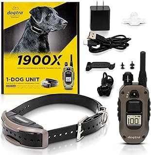 Dogtra 1900X E-Collar for Dog Training - 3/4 Mile Range, for Dogs 35 lbs+, IPX9K Waterproof, 100 Stimulation Levels, Vibration, Tone, Rechargeable - Ideal for Dog Owners and Professional Trainers
