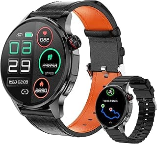Lyaarka Smart Watches for Men,1.46" Fitness Tracker with GPS,Health Monitor,AI,Bluetooth Call/TextReply, Compass/Altitude/Barometer,100+ Sports Mode,5ATM Waterproof for Android/iPhone with 2 Straps
