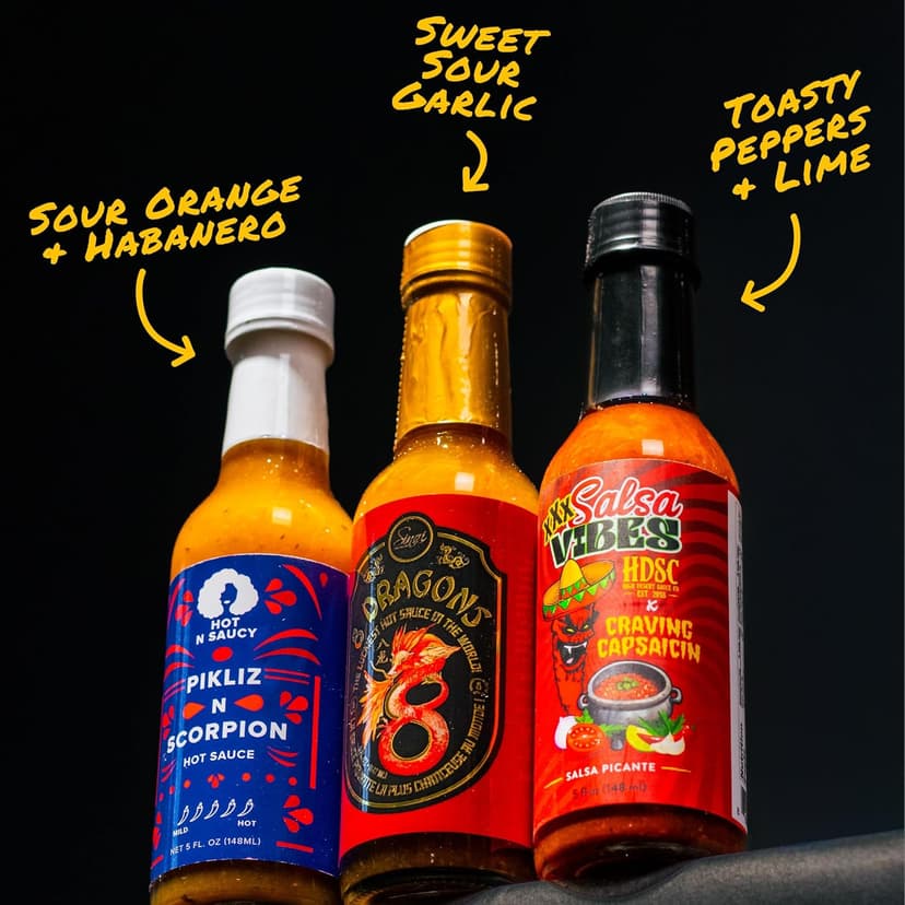 Hot Ones Hot Sauce Challenge - Season 30 - Hot Sauces Gift Sets - Variety Pack - Made with Natural Ingredients - Unique Small Batch Sampler Gift Set - 5 fl oz Bottles (10-Pack) B0GVVYMJKM