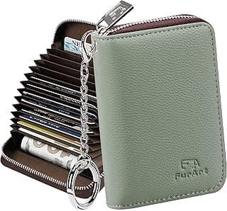 FurArt Zipper Wallet Women, RFID Blocking Credit Card Wallet, Business Card Holder, Compact Size KeyChain Wallet