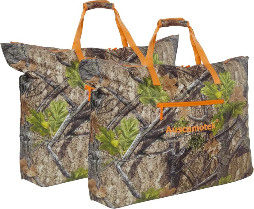 Auscamotek Scent Control Bags 2-Pack for Hunting Gear – 33"x28" Water-Resistant Camo Storage Bags for Clothing, Boots & Accessories –Turkey Woods Patterns