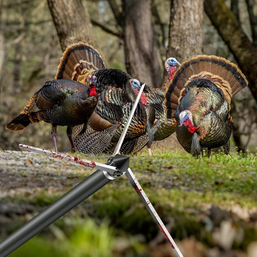 6 Pack Turkey Hunting Broadheads 100/125 Grain 420 Stainless Steel 3 Fixed Blade Broadhead 4" Cutting Dia Archery Arrow Tip for Compound Bow and Recurve Bow