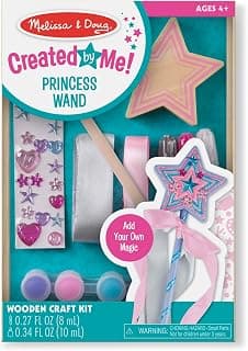 27 Piece Arts & Crafts Activity, Princess Pretend Play, Wooden Star, Paint, Gems, Ribbons, Preschool Toys for Kids, Ages 4+ Melissa & Doug Created by Me Princess Wand Wooden Craft Kit B00S6UZUSS