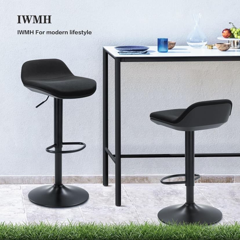 IWMH Standing Desk Stool, Height Adjustable Standing Desk Chair, Ergonomic Sit Stand Stool with Footrest, 360° Swivel Leaning Stools for Office Home (Black)