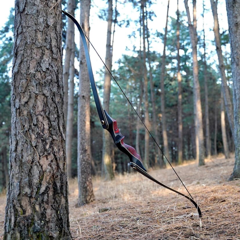 PMZ Recurve Bow and Arrow Set, Newset Professional Aldults Archery Hunting Bow Kit, 60'' Wooden Takedown Bow, for Youth Beginners to Advanced Outdoor Practice & Hunting, Right Hand, 20-60 lbs